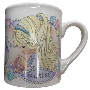 Vintage 1997 Precious Moments Teacher Mug Knowledge Shared Pearls and Gems Cup
